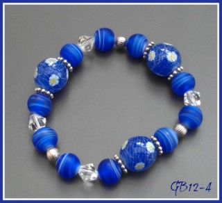 Glass Bead Blue Bracelet