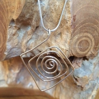 Ecosilver Diamond Spiral Necklace