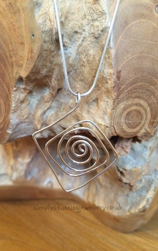 Ecosilver Diamond Spiral Necklace