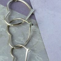 Handmade Silver Heart triple drop necklace - Image 2