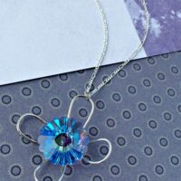 Silver & Swarovski crystal flower pendant - Image 2
