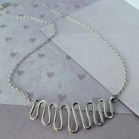Silver Wire Romanian Inspired Wave Necklace - Image 2