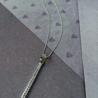 Cubic Zirconia Silver Bar pendant-Modern, Classic, Sleek ladies gift - Image 2