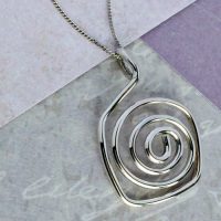 Chunky Silver Necklace Spiral - Image 2