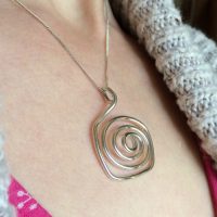 Chunky Silver Necklace Spiral - Image 4