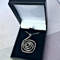 Chunky Silver Necklace Spiral - Image 5