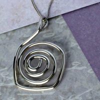 Chunky Silver Necklace Spiral