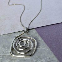 Chunky Silver Necklace Spiral - Image 3