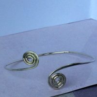 Ladies Fine Coil Silver Bangle - Image 2