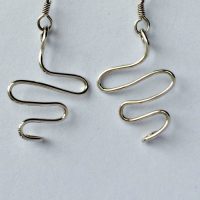 Small Drop Wire Flow Earrings - Image 2