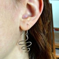 Small Drop Wire Flow Earrings - Image 4