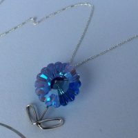 Silver & Swarovski Crystal flower  & Stem