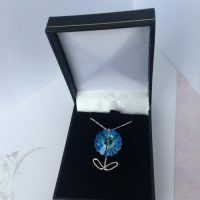 Silver & Swarovski Crystal flower  & Stem - Image 3