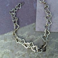 Heart Link Silver Bracelet (Longer length 21.5cm) - Image 2