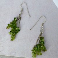 Peridot & Silver Triple Drop Earrings