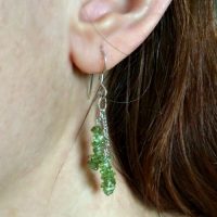 Peridot & Silver Triple Drop Earrings - Image 2