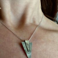Handmade Silver shine-shade triangle tag pendant - Image 5
