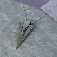 Handmade Silver shine-shade triangle tag pendant