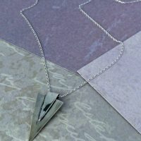 Handmade Silver shine-shade triangle tag pendant - Image 2
