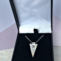 Handmade Silver shine-shade triangle tag pendant - Image 3