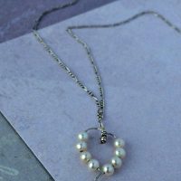 Pearl & Silver Heart Pendant - Image 2