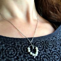 Pearl & Silver Heart Pendant - Image 3