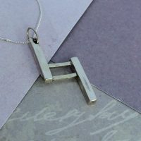 Silver Square Hashtag Pendant - Image 2