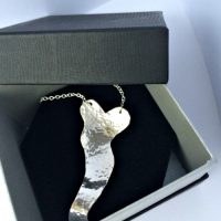 Heavy Textured Silver Sheet Curved Heart Pendant - Image 4