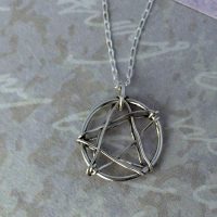 Small Silver 6point Star in Circle Pendant - Image 2