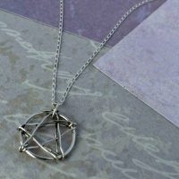Small Silver 6point Star in Circle Pendant