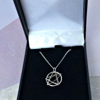 Small Silver 6point Star in Circle Pendant - Image 4