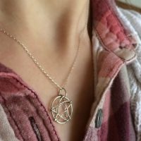 Small Silver 6point Star in Circle Pendant - Image 3