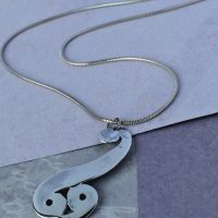 Silver Celtic Style Scroll Pendant on Snake Chain - Image 2
