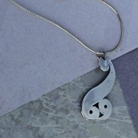 Silver Celtic Style Scroll Pendant on Snake Chain - Image 3