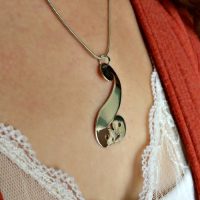 Silver Celtic Style Scroll Pendant on Snake Chain - Image 5