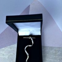 Silver Textured twisted bar pendant - Image 3