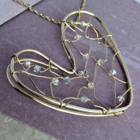 Swarovski Crystal Heart Lattice Pendant